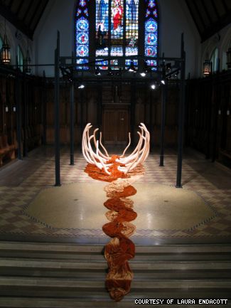 <em>RibRaft</em> was exhibited at Le Musée des maîtres et artisans du Québec (Montreal) housed in a former 19th century Gothic Church.